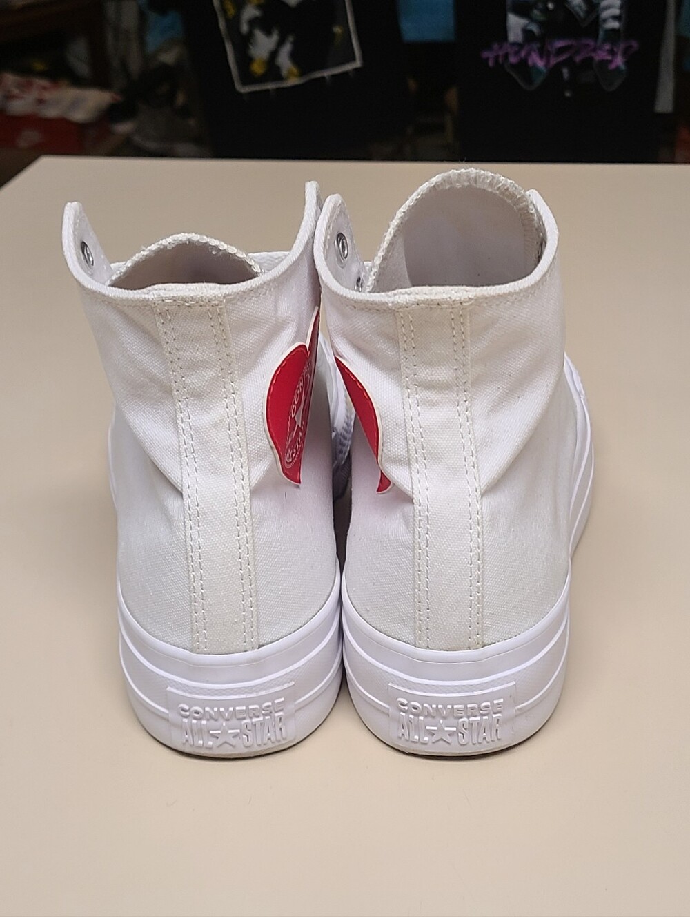 Converse CTAS Hi Lift 'Love Me Lots' Heart patch casual hi top sneakers size 9 - Picture 7 of 12